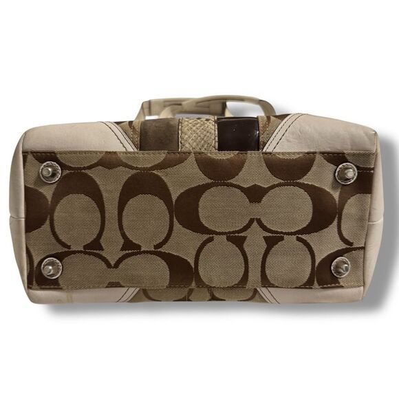 Coach Hamptons Large Signature Python Hobo Handbag Brown - Picture 7 of 11